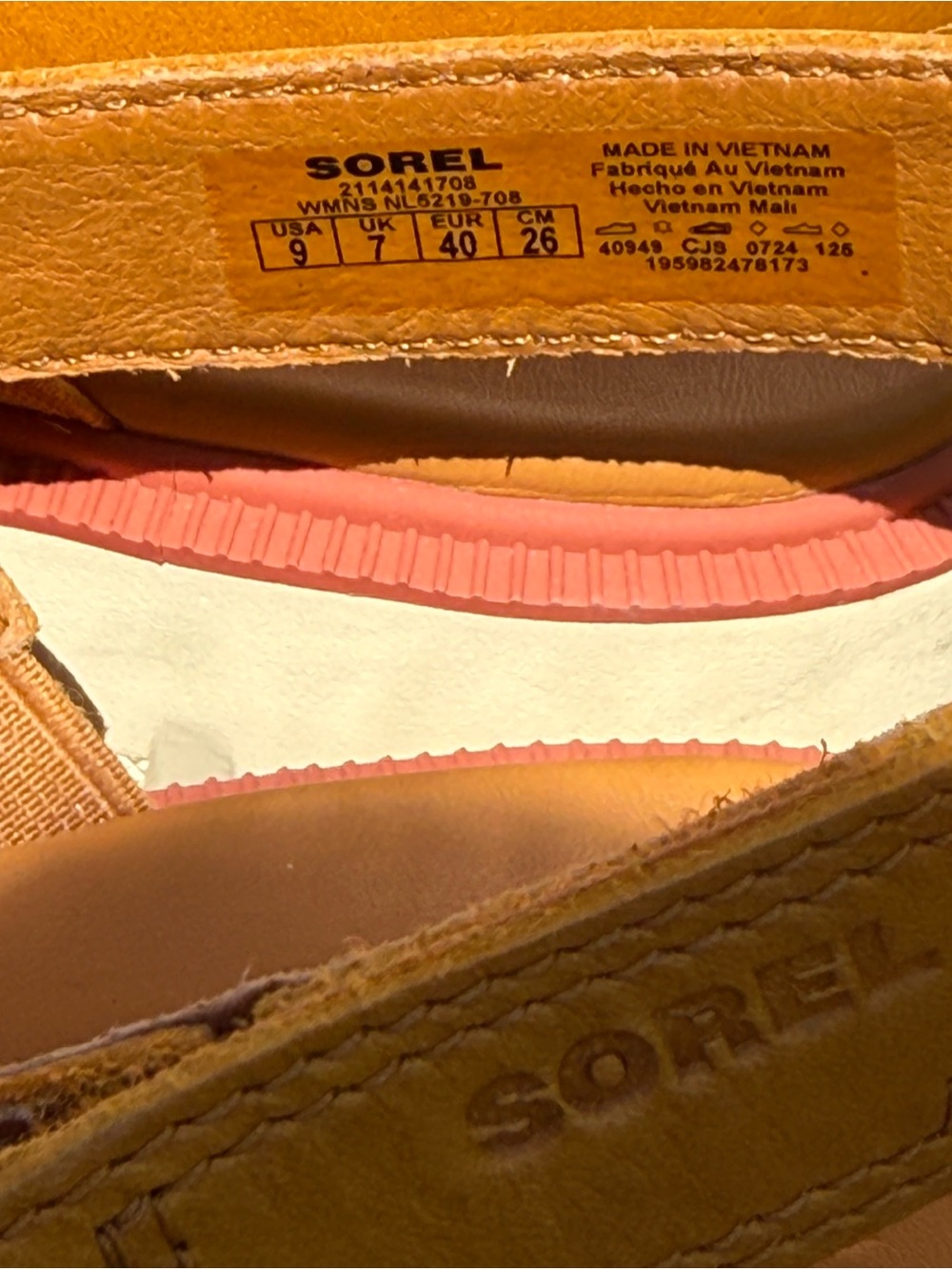 Sorel Rein CB Crisscross Platform Sandals Canyon Gold/Tan Leather Women’s 9 - Picture 9 of 11